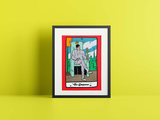 DAVID BYRNE Art | Tarot Wall Art | The Emperor Tarot Card | Talking Heads Poster | Merch | Gift